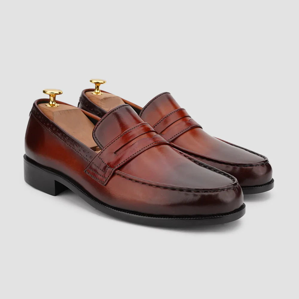 Leaury™ Classic Calf Leather Penny Loafers