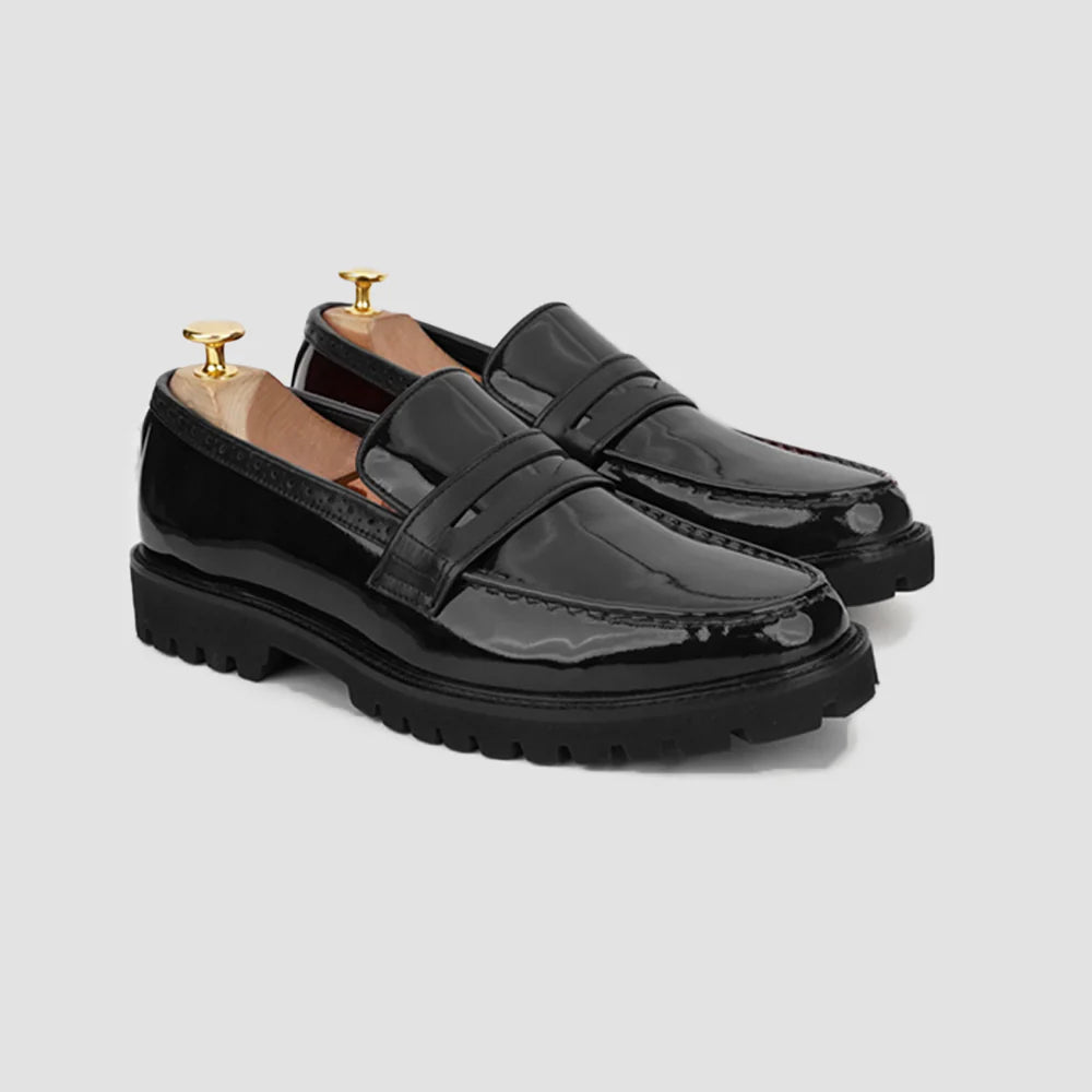 Leaury™ Patent Leather Modern Penny Loafers