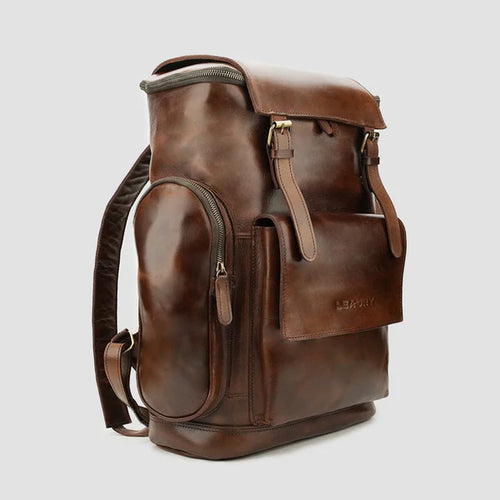 Leaury™ Buffalo Leather Explorer Backpack