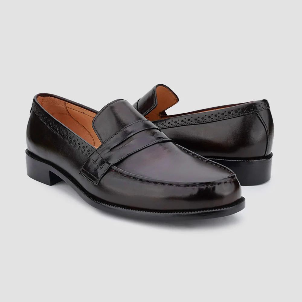 Leaury™ Classic Calf Leather Penny Loafers