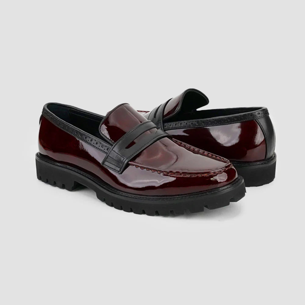 Leaury™ Patent Leather Modern Penny Loafers