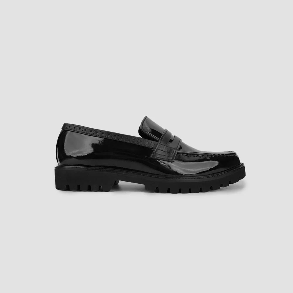 Leaury™ Patent Leather Modern Penny Loafers