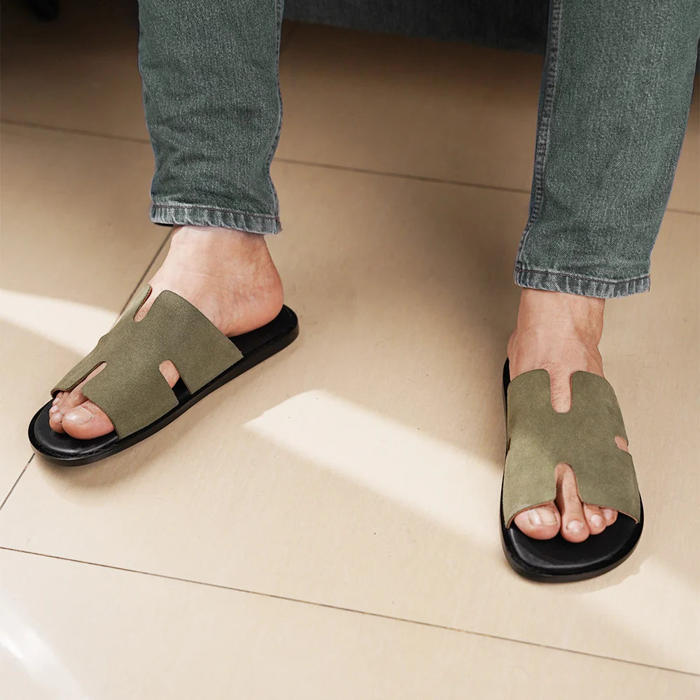Leaury™ Cow Suede Leather Sandals