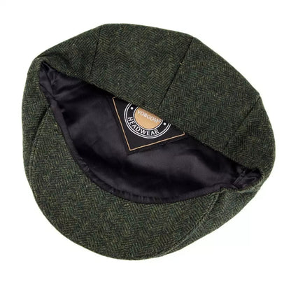 Birmingham Herringbone Wool Flat Cap