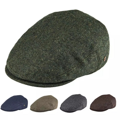 Birmingham Herringbone Wool Flat Cap
