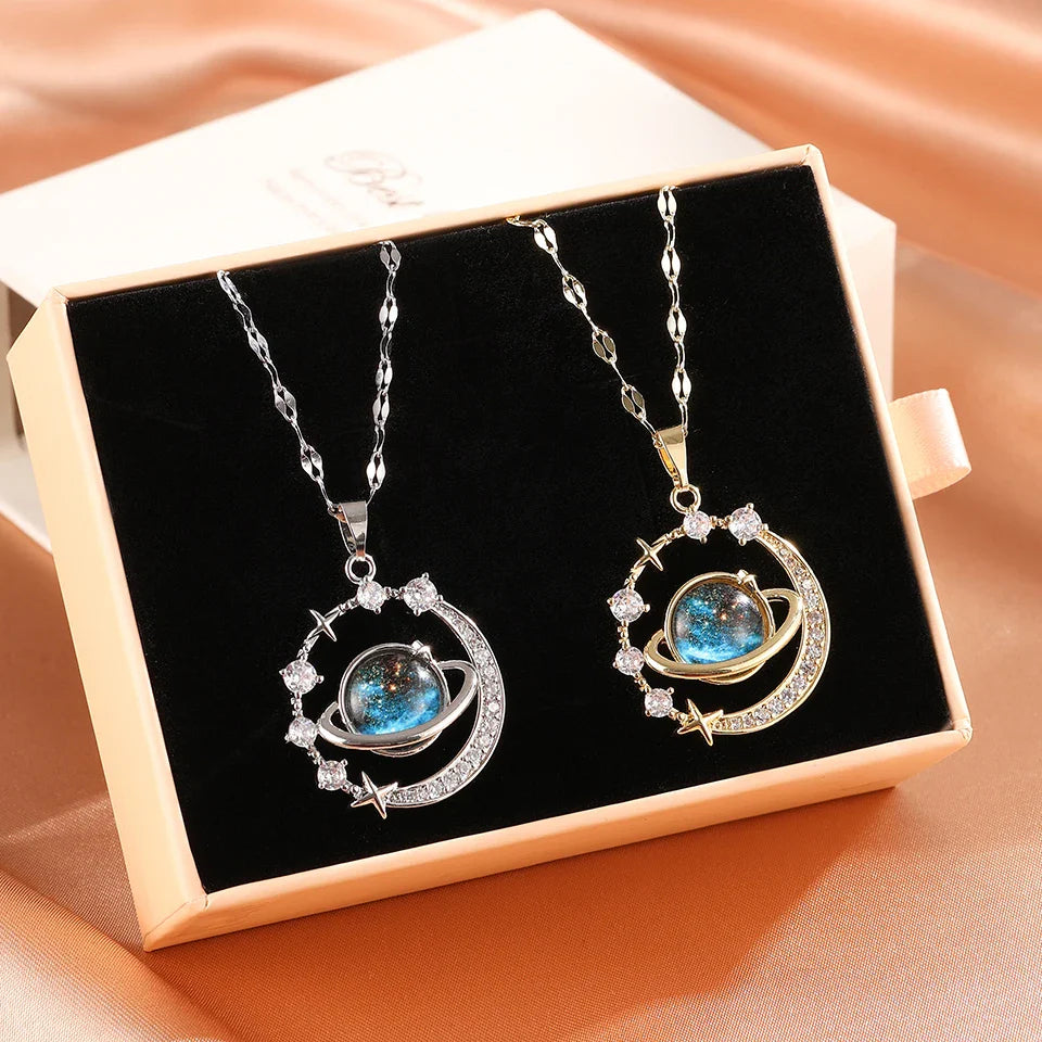 Celestial Starry Sky Pendant Necklace