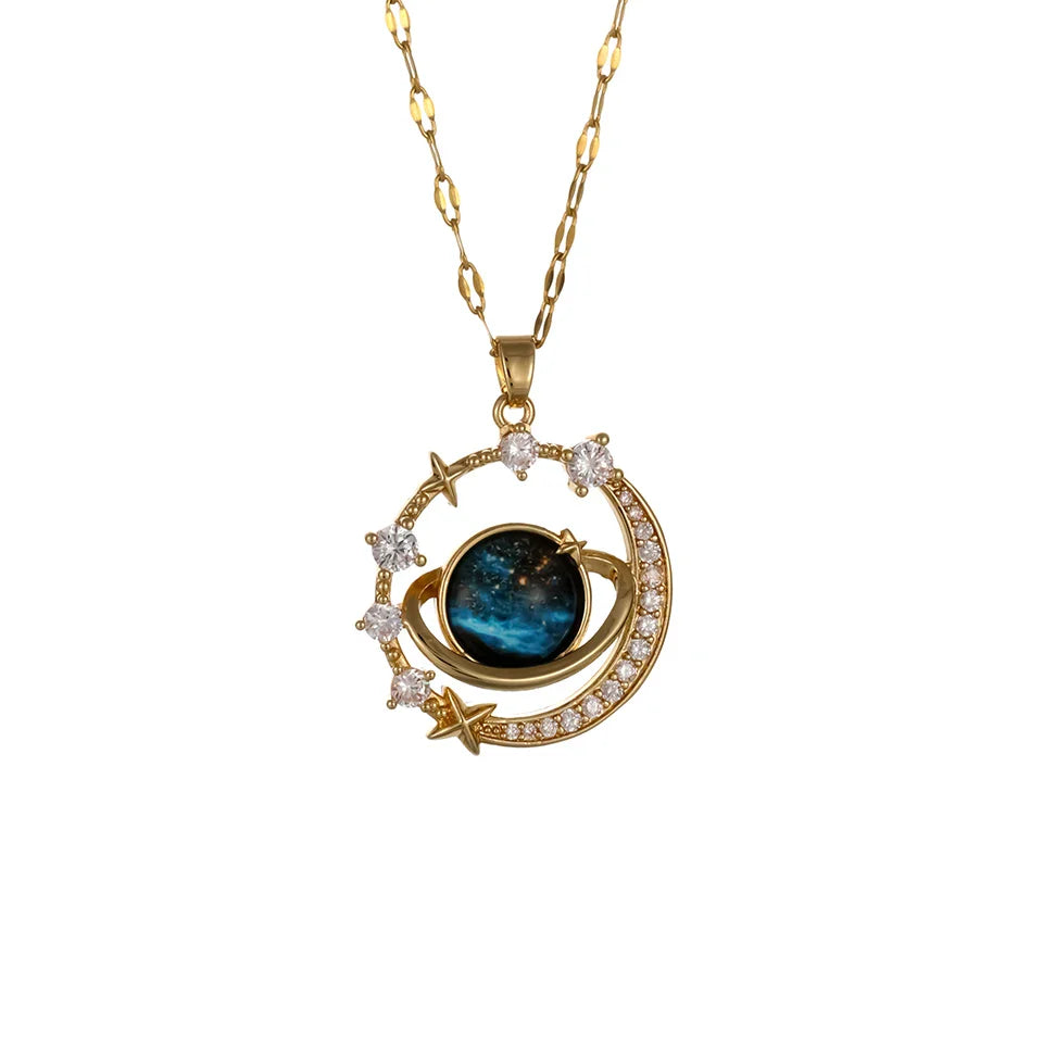 Celestial Starry Sky Pendant Necklace