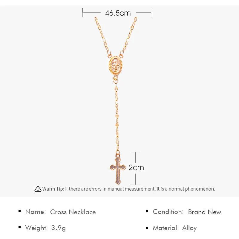 Cross Rosary Pendant Necklace