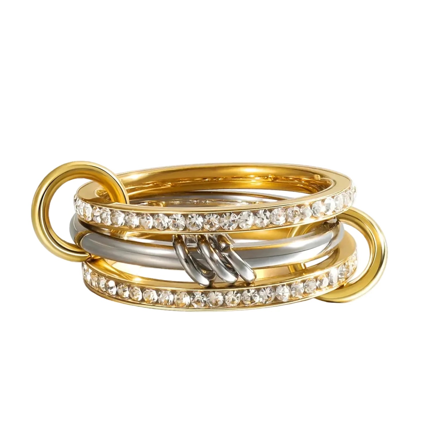 Crowned Radiance Stackable Rings