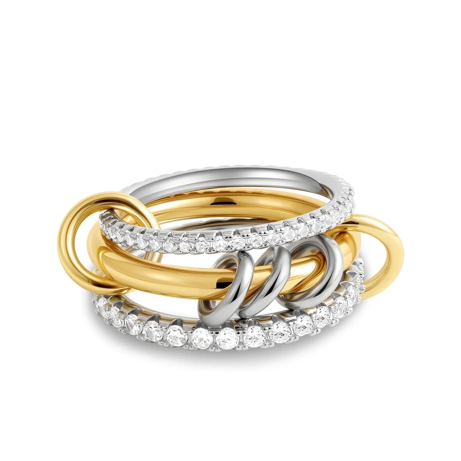 Crowned Radiance Stackable Rings