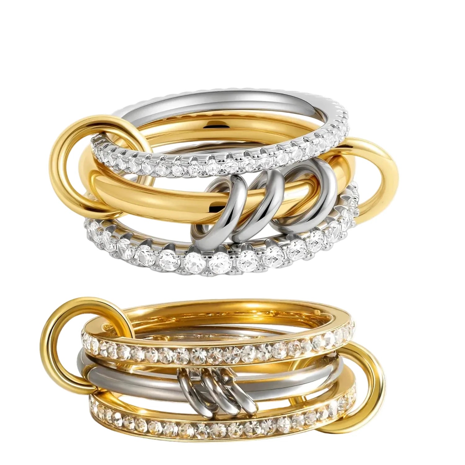 Crowned Radiance Stackable Rings