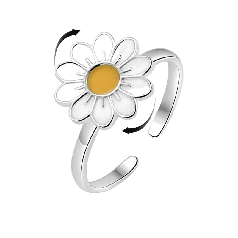 Crystal Sunflower Rotate Ring