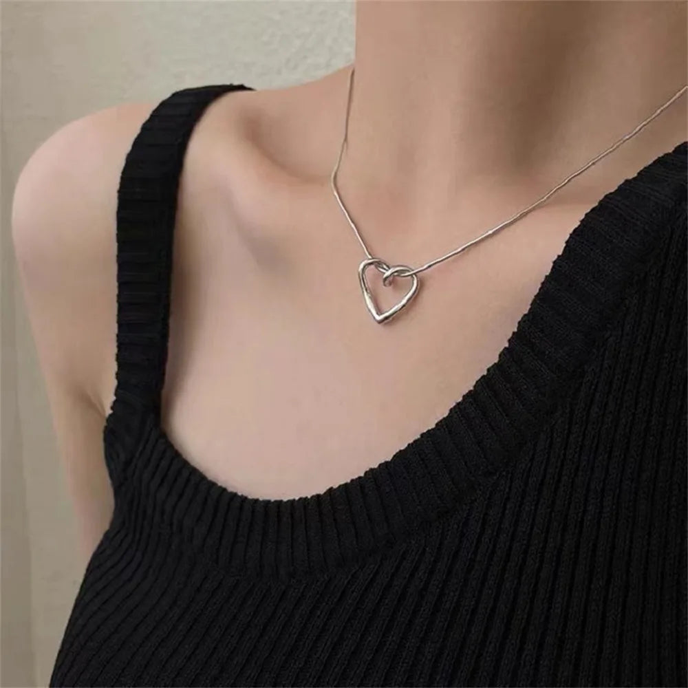 Double Heart Clavicle Necklace