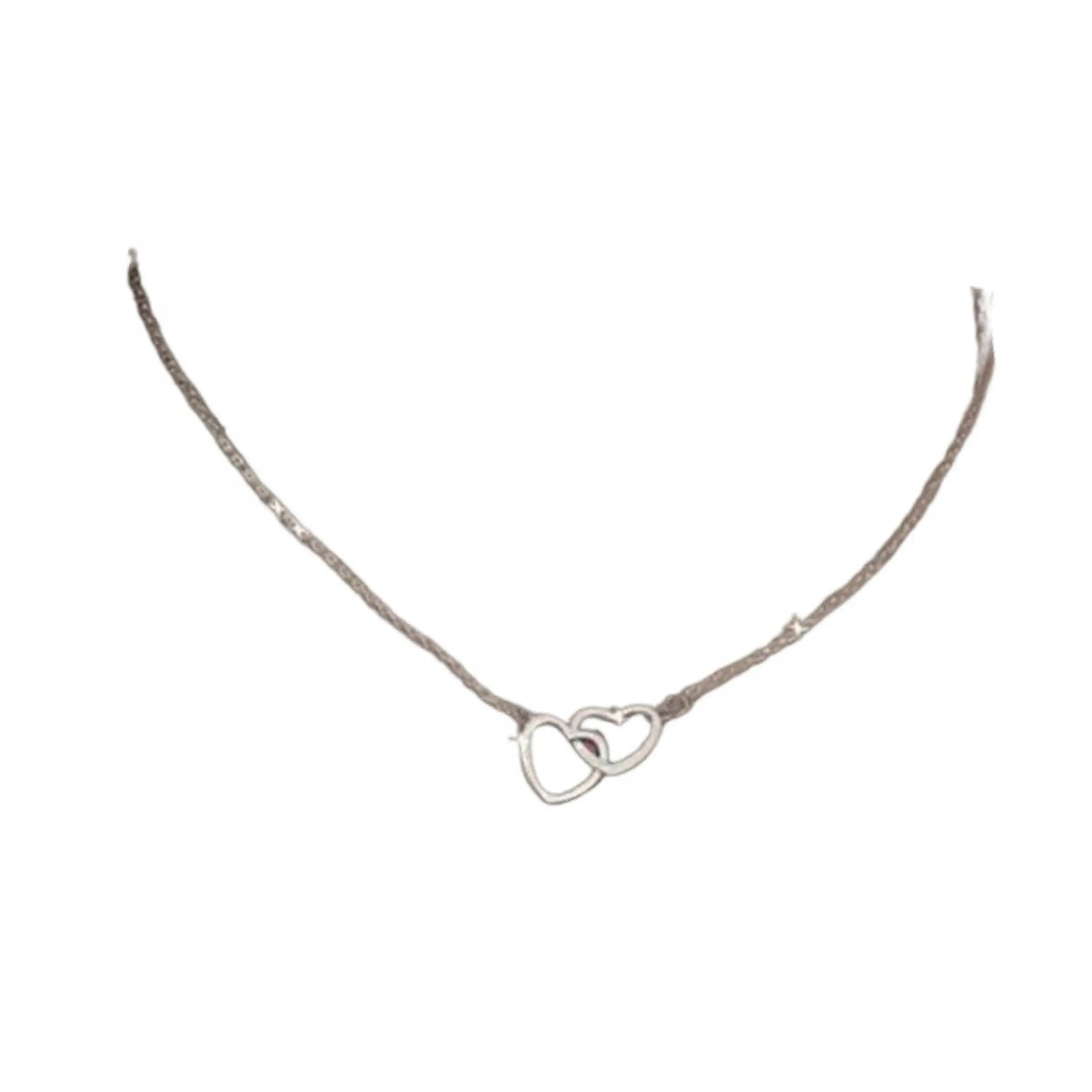 Double Heart Clavicle Necklace
