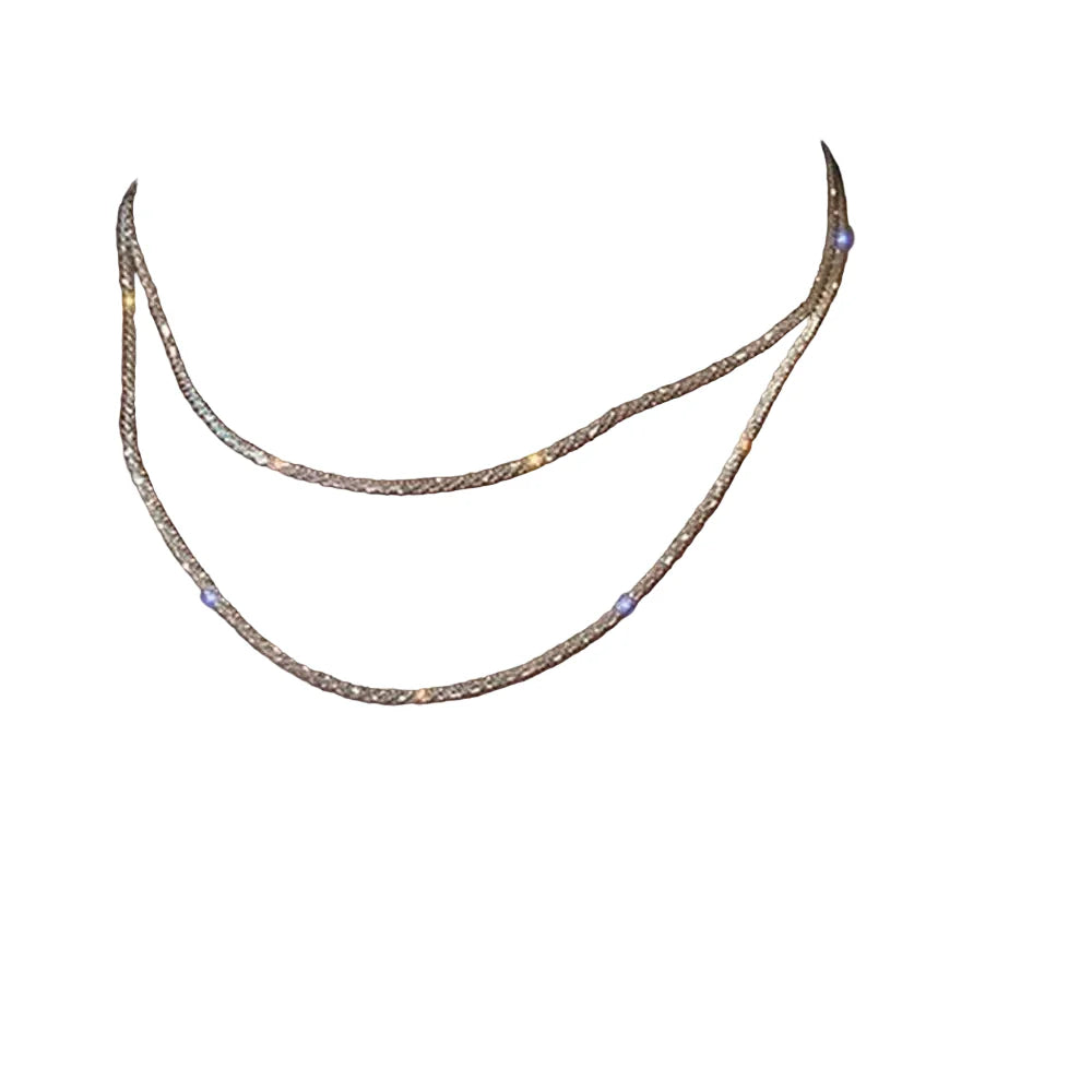 Minimal Sparkle Clavicle Necklace