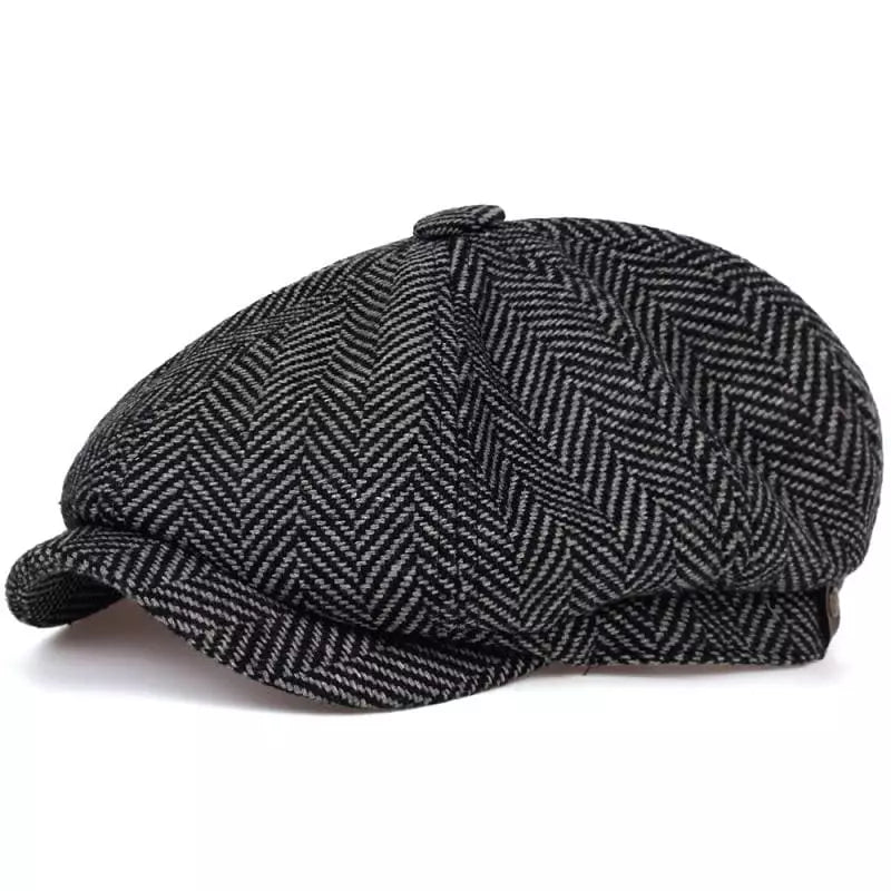 Shelby Herringbone Newsboy Cap