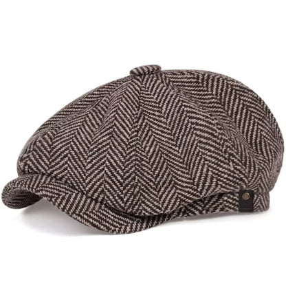 Shelby Herringbone Newsboy Cap