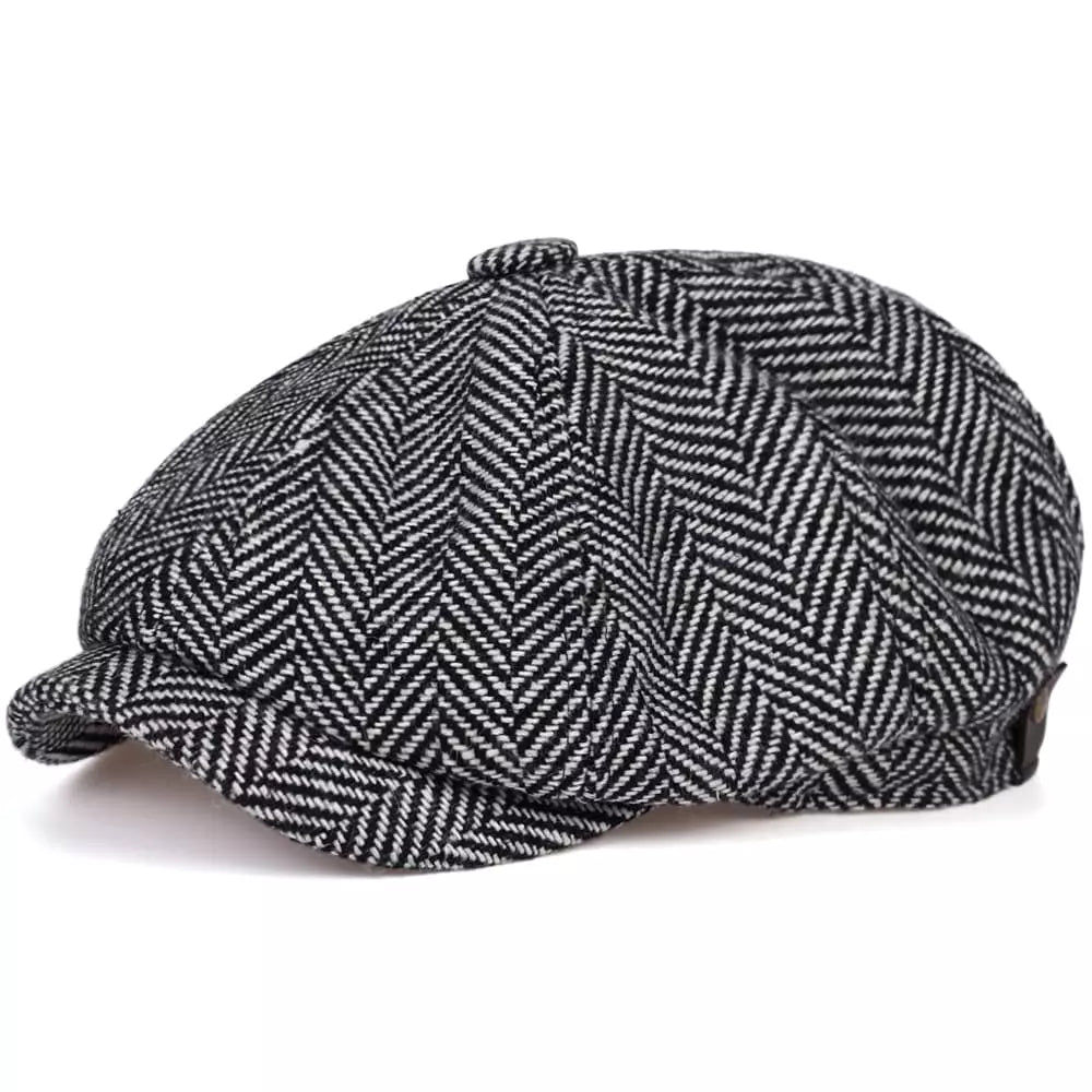 Shelby Herringbone Newsboy Cap