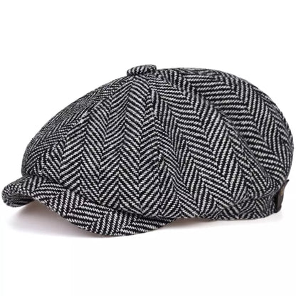 Shelby Herringbone Newsboy Cap