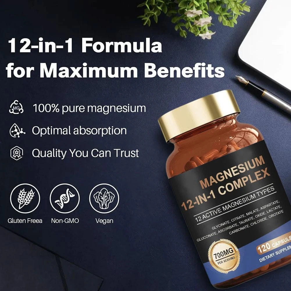 Lederly London® Magnesium 12-in-1 Complex: Sleep, Stress Relief & Heart Support